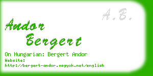 andor bergert business card